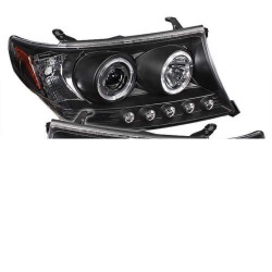 TOYOTA LAND CRUISER BLACK DUAL HALO LED PROJECTOR RIGHT HEADLIGHT 2008-2011 SONAR SK3301-TCRS08 NEW
