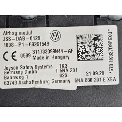 VOLKSWAGEN TIGUAN ARTEON T-ROC STEERING WHEEL DRIVER AIRBAG 2020-2024 5NA880201E