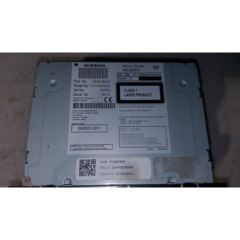 NISSAN LEAF VERSA SENTRA FRONTIER MP3 BLUETOOTH SAT RDS IPOD RADIO