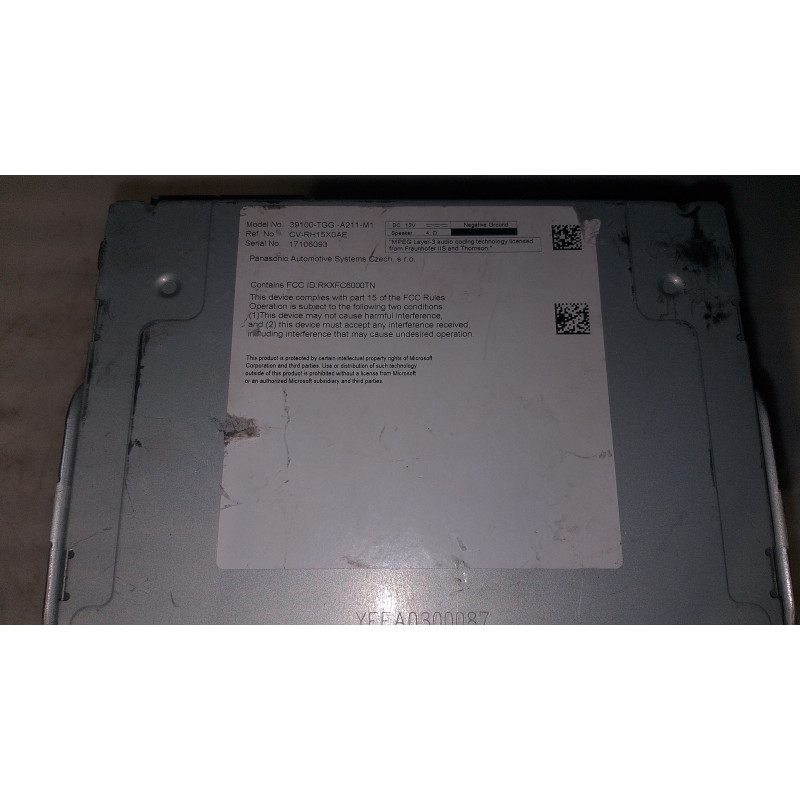 HONDA CIVIC RADIO MEDIA RECEIVER 2016-2018 39100-TGG-A211-M1 39100-TGG-A211