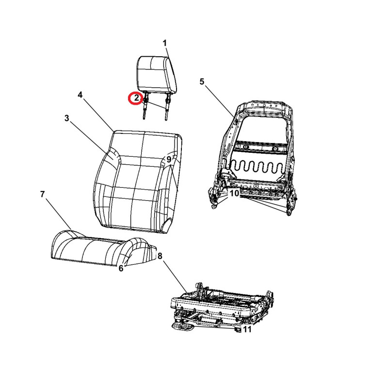JEEP COMPASS PATRIOT LIBERTY DODGE CALIBER NITRO AVENGER SEAT HEADREST