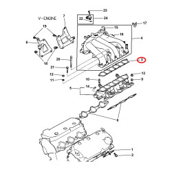 MITSUBISHI MONTERO SPORT ECLIPSE GALANT 3.0L V6 FUEL INJECTION PLENUM GASKET 1997-2003 MD199282 NEW