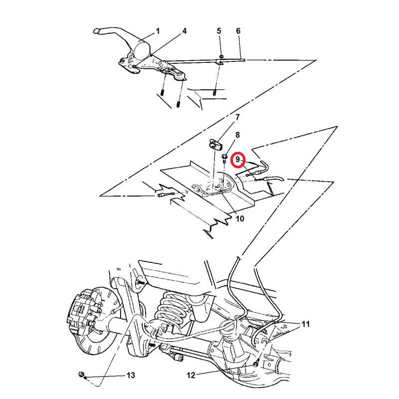 JEEP GRAND CHEROKEE PARKING BRAKE CABLE 19992004 52128118AF NEW