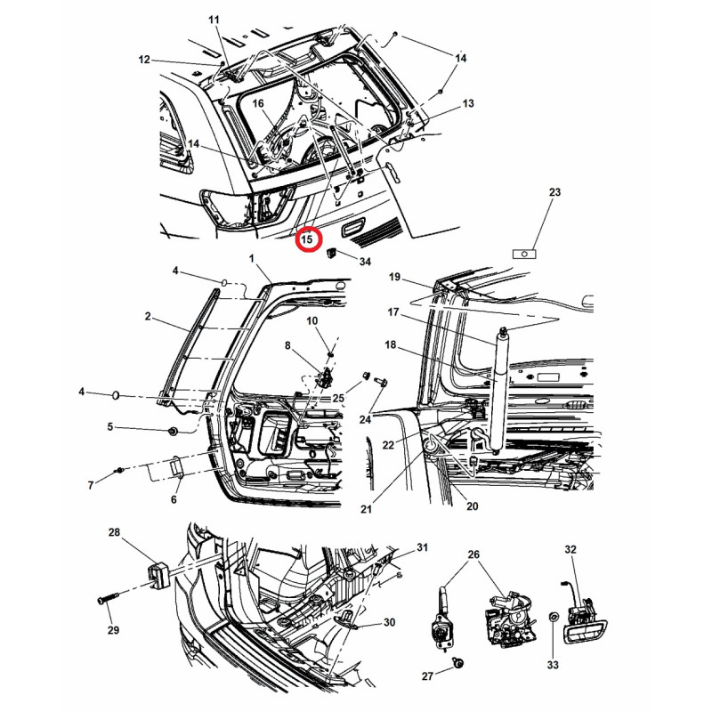 JEEP GRAND CHEROKEE TAILGATE LIFTGATE WINDOW SHOCK STRUT 20112018 68083884AA NEW