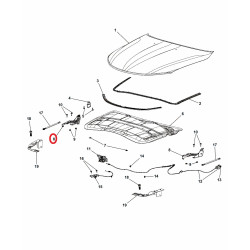 CHRYSLER 200 HOOD HINGE RIGHT 2015-2018 68143718AA NEW