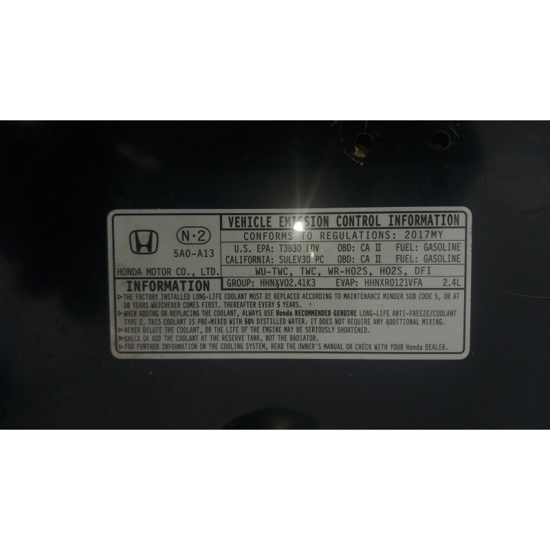 HONDA ACCORD SEDAN HOOD ALUMINUM 2016-2017 USA