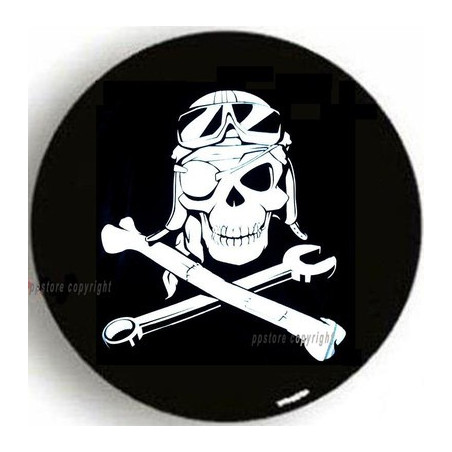 HUMMER H3 SPARE TIRE COVER 265 75 R16 WITH MECHANIC PIRATE SKULL BLACK NEW