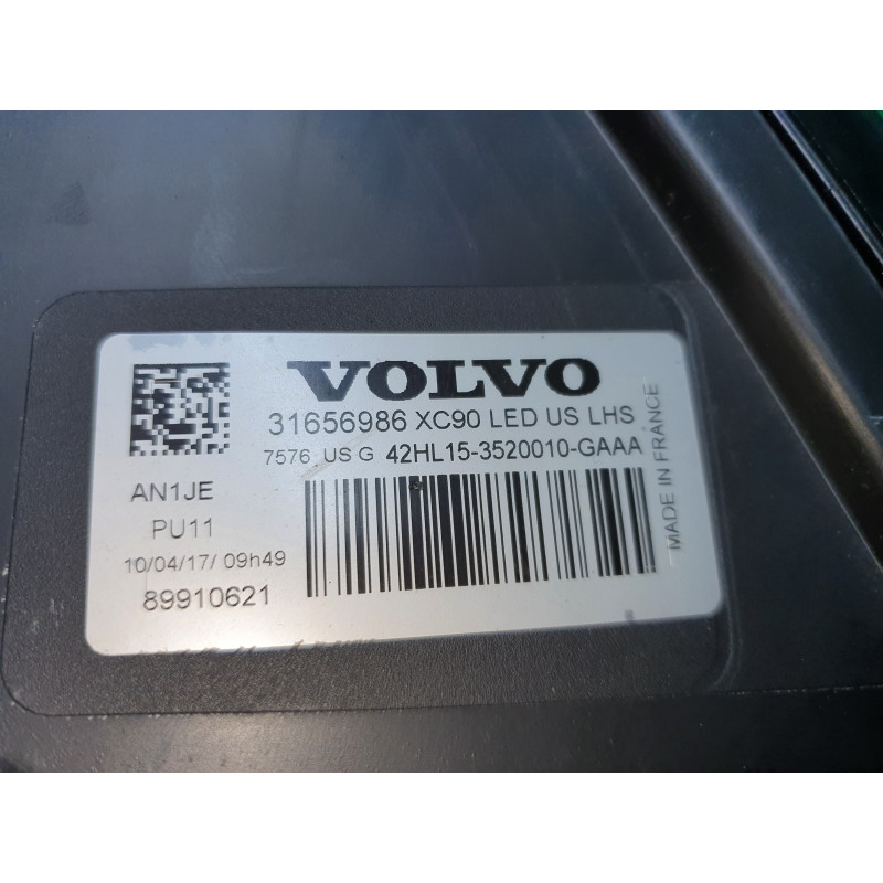 VOLVO XC90 LEFT FULL LED ADAPTIVE AFS HEADLIGHT 2016-2019 31656986 89910621  USA