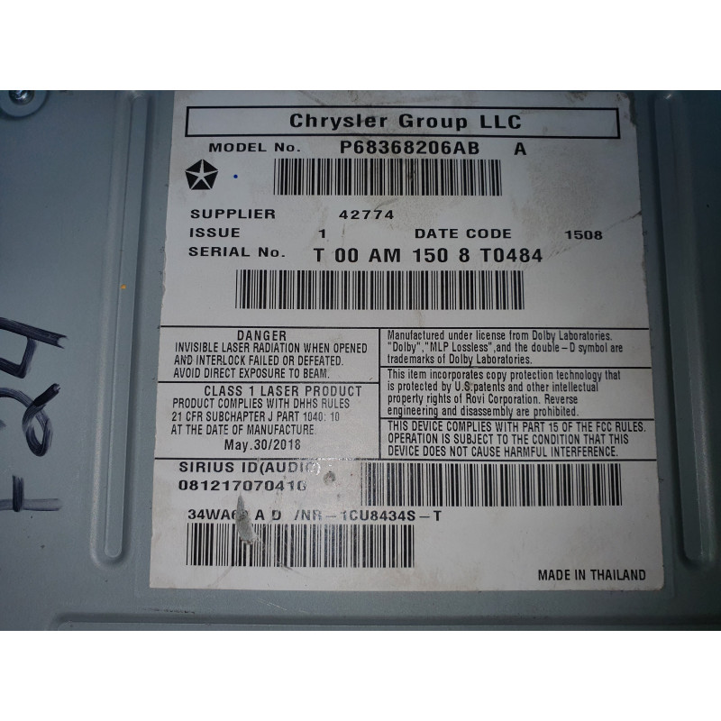 CHRYSLER TOWN COUNTRY DODGE CARAVAN NAVIGATION RADIO RECEIVER 20132018